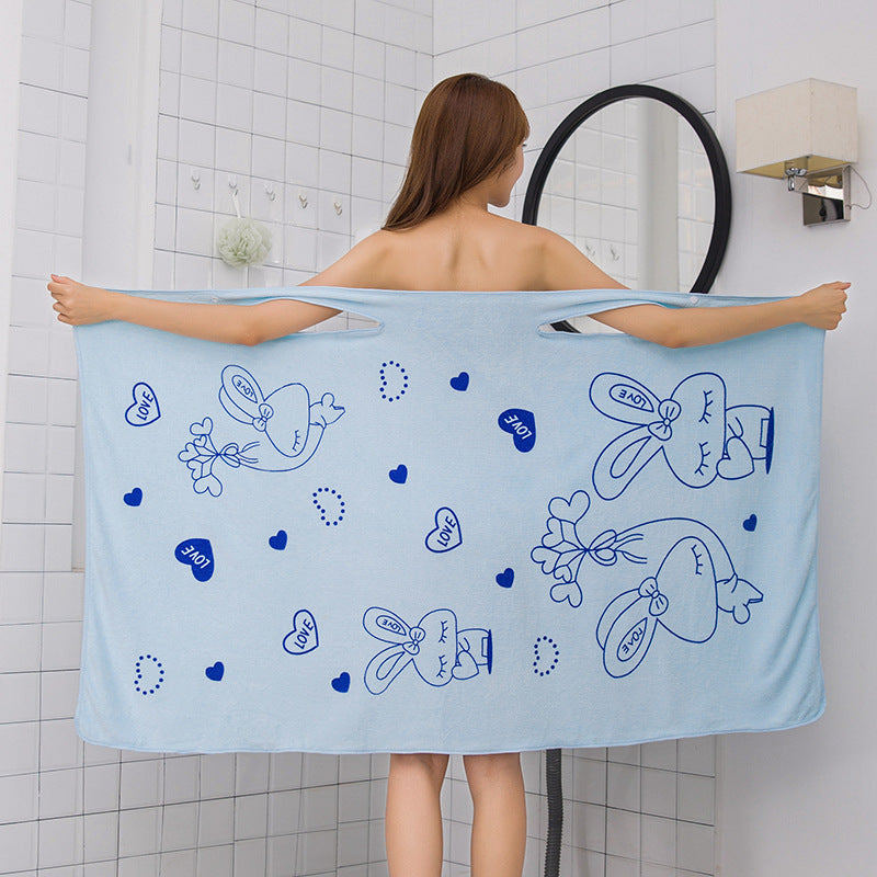 Toalla de baño de microfibra de dibujos animados para mujer