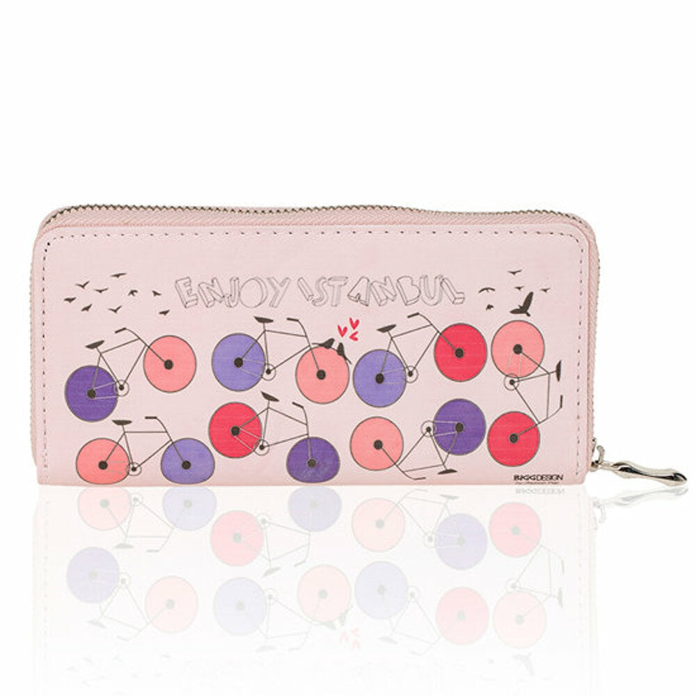 Cartera rosa con estampado de bicicleta de BiggDesign