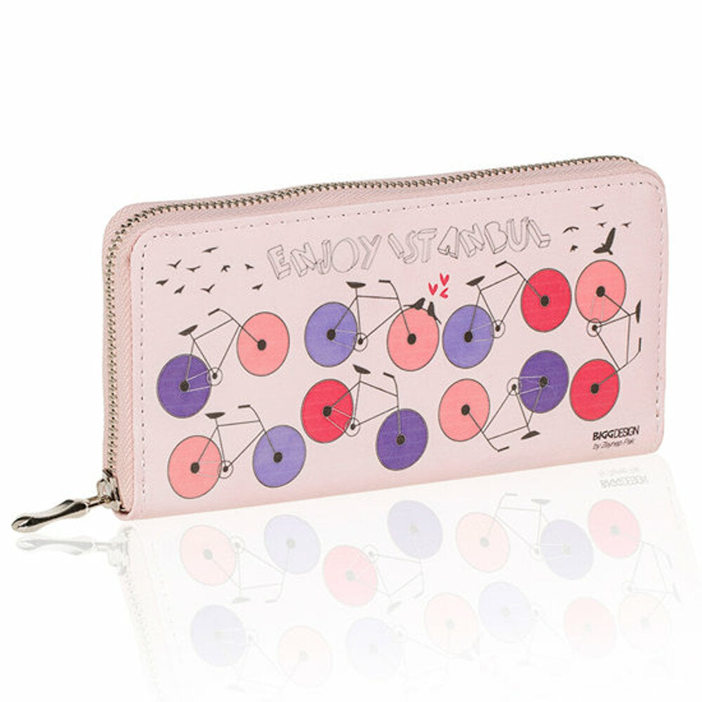 Cartera rosa con estampado de bicicleta de BiggDesign