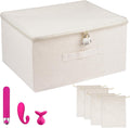 Lockable Adult Toy Bag,15.8 X 11.8 X 7.9 in Storage Organizer Toy Bag with 4 Drawstring Bags,Storage Bins Case with Zipper for Adult Toys Lock Box for Women and Men Clothes Container