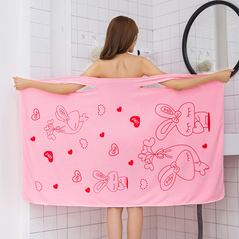 Toalla de baño de microfibra de dibujos animados para mujer