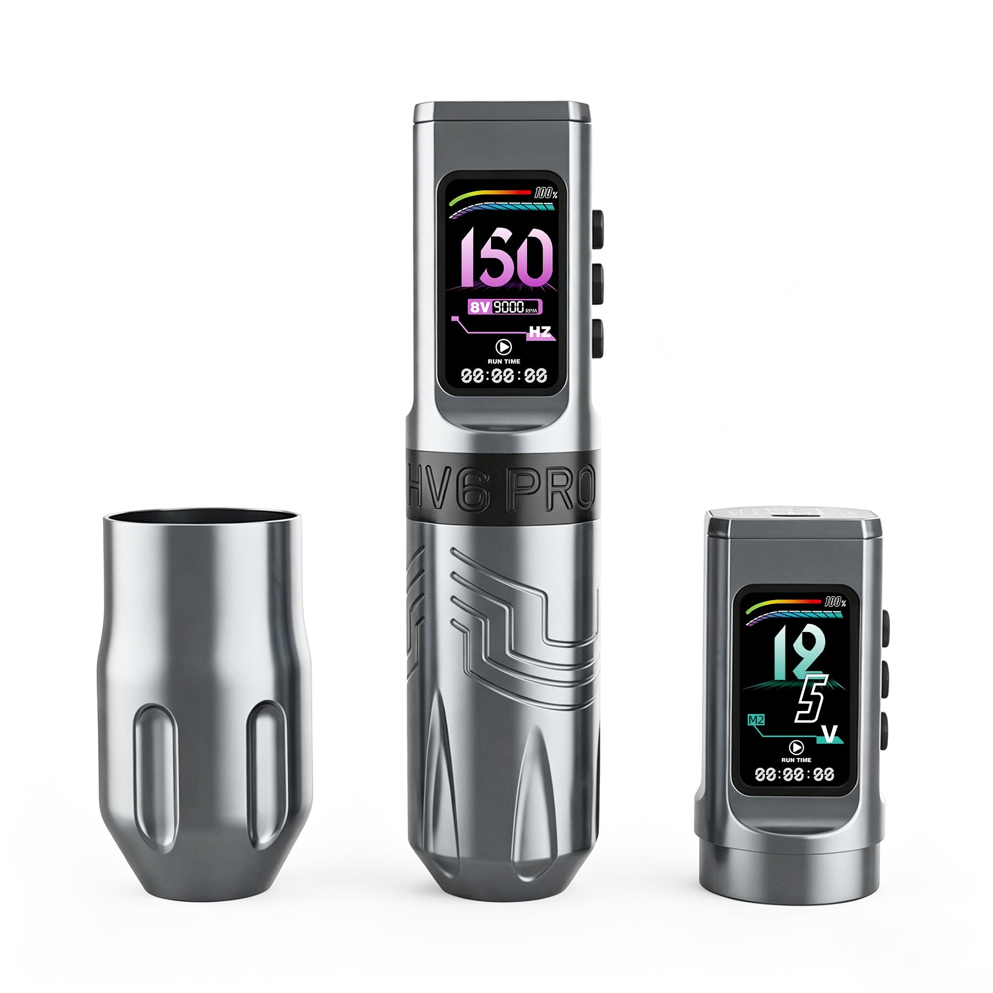 INKSOUL® Máquina de Tatuar Inalámbrica Tipo Pluma 4.2MM Strokes Dos Grips Dos Baterías Dos Modos 2 en 1 | HV6 PRO