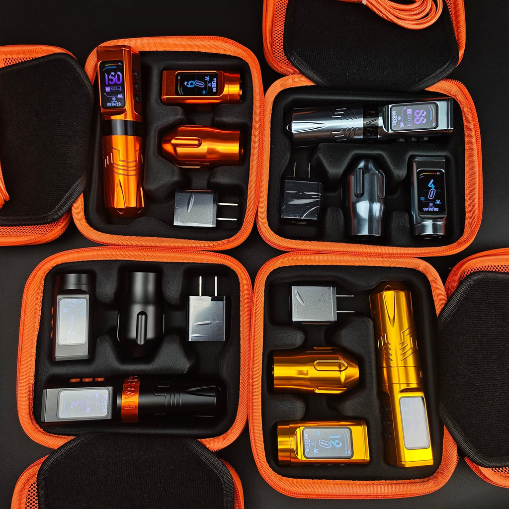 INKSOUL® Máquina de Tatuar Inalámbrica Tipo Pluma 4.2MM Strokes Dos Grips Dos Baterías Dos Modos 2 en 1 | HV6 PRO