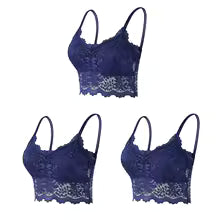 Women's Lace Hollow Out Wireless Bralette 3-Pack