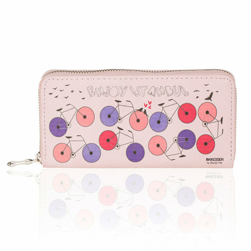 Cartera rosa con estampado de bicicleta de BiggDesign
