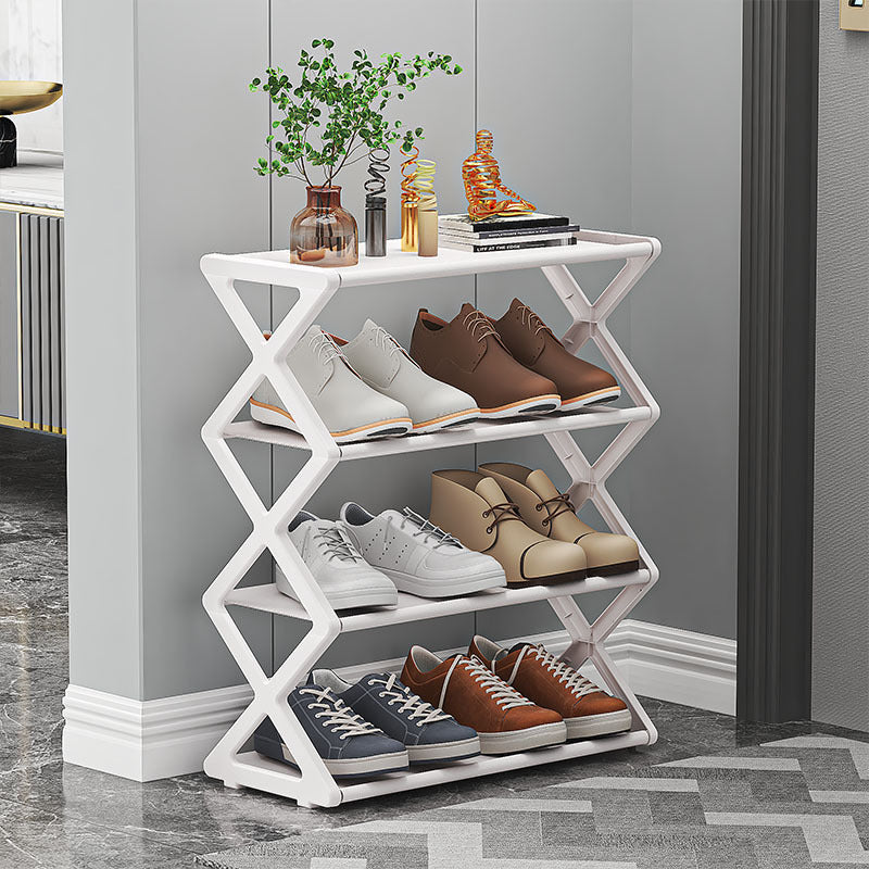 Zapatero multiusos tipo X con dos estantes