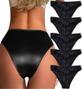 BeulviK Bragas descaradas de encaje negro, lencería sexy de encaje para mujer, bragas de satén sin costuras, bragas de hipster transpirables que no se marcan, bragas invisibles, bragas de bikini, ropa interior sedosa para mujer (copia)
